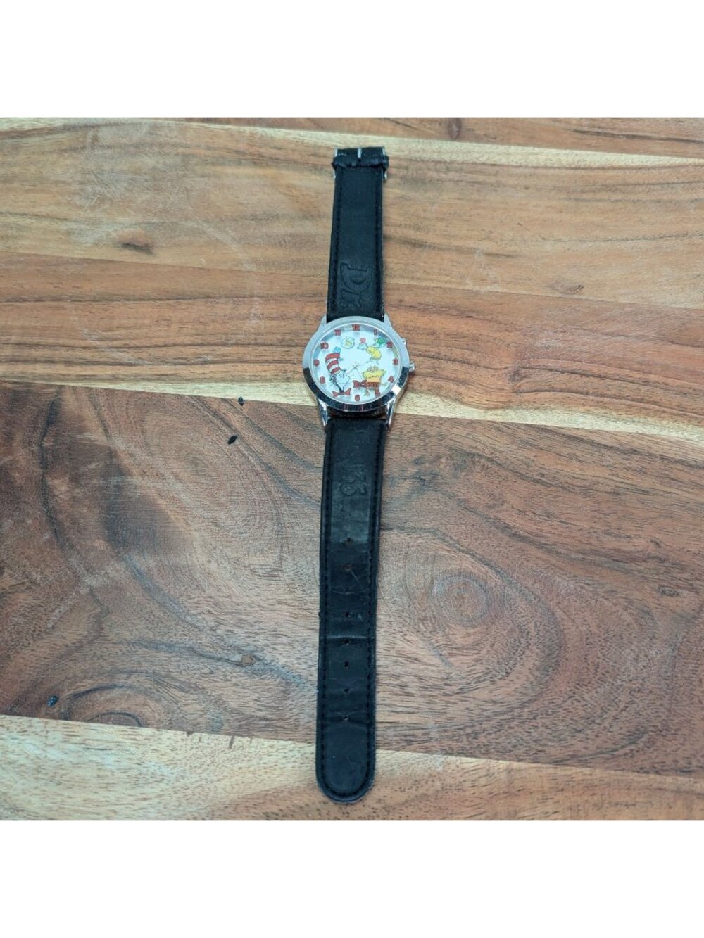 Vintage Dr Seuss Watch Women Silver Tone 1997 Tick Tocking Time Tickers
